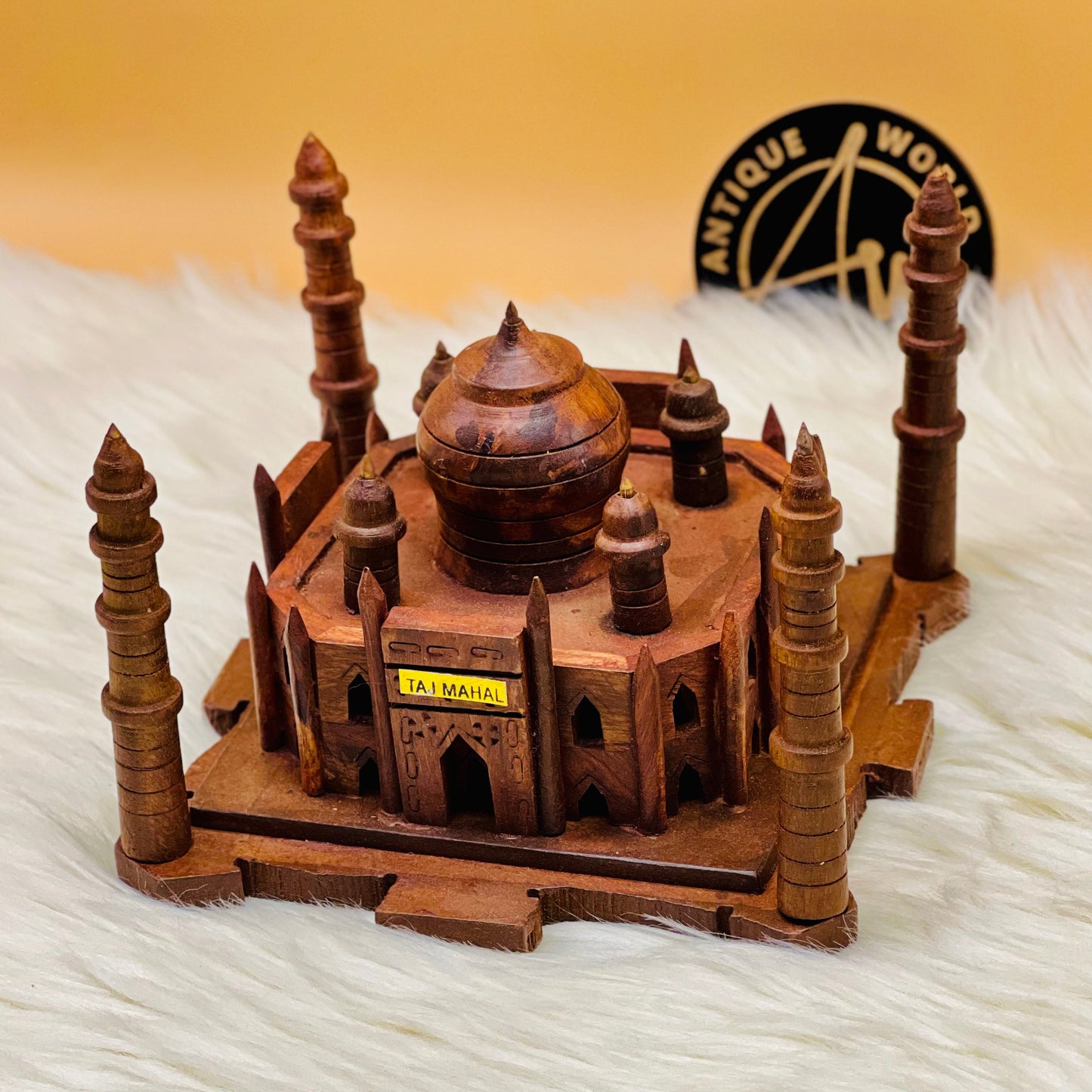 Handmade Carved Wooden Taj Mahal