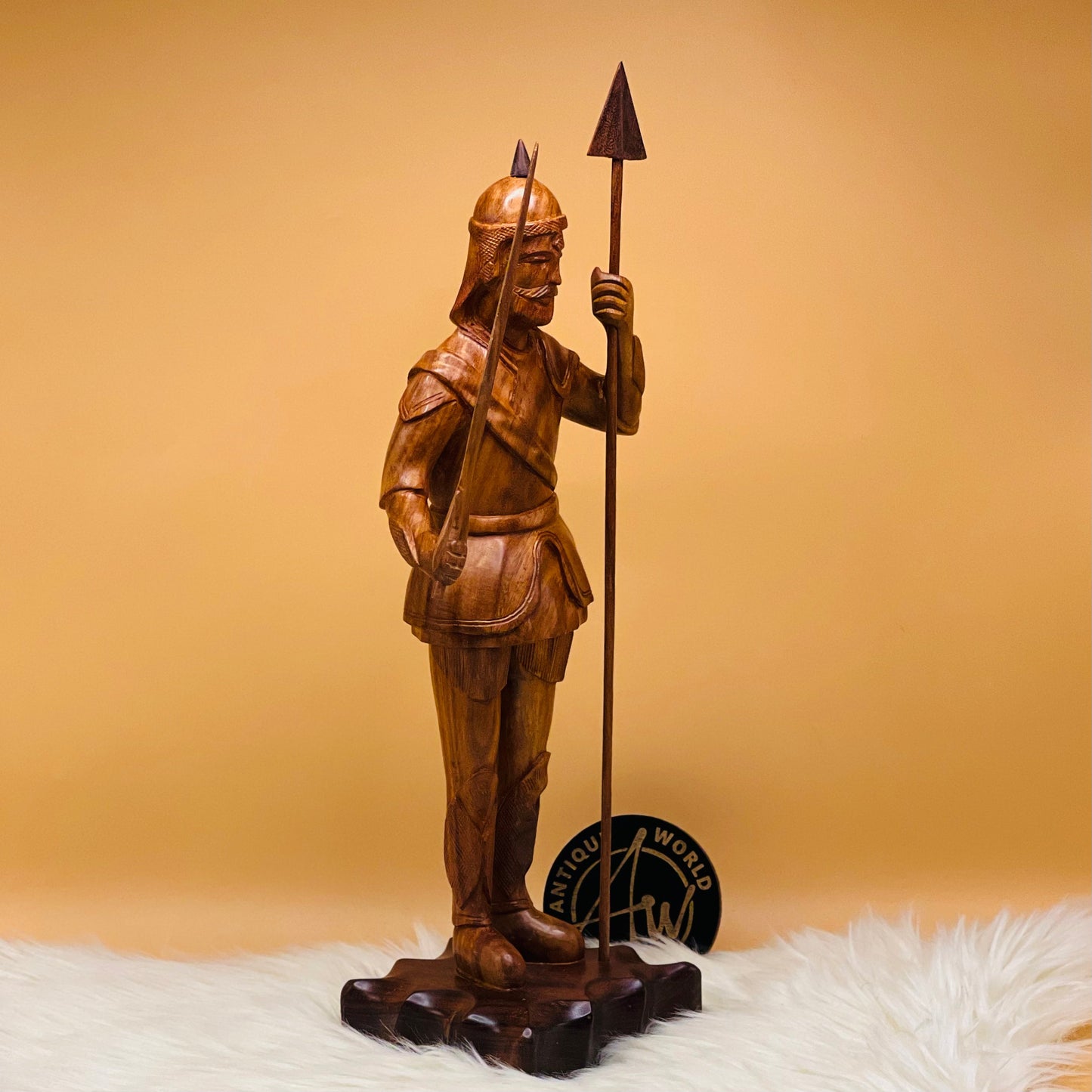 Native Hand Carved Soldier Sculpture