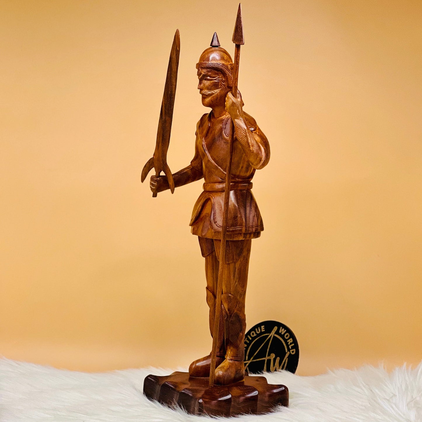 Native Hand Carved Soldier Sculpture