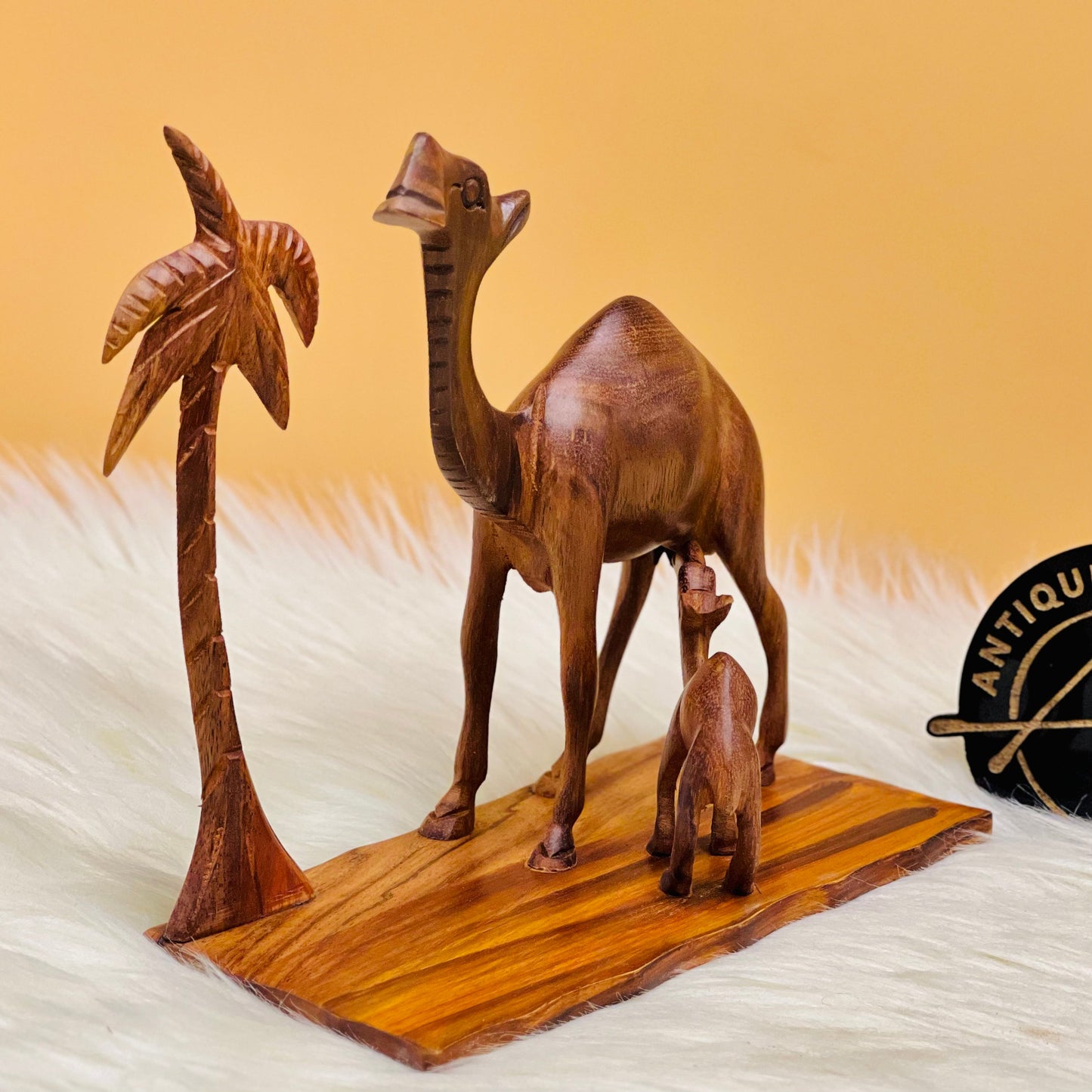 Wooden Camel Heritage Sculpture