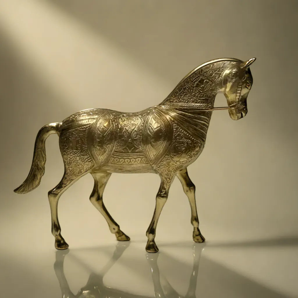 Beautiful Gold Horse Sculpture