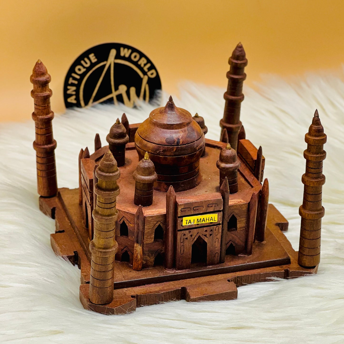 Handmade Carved Wooden Taj Mahal