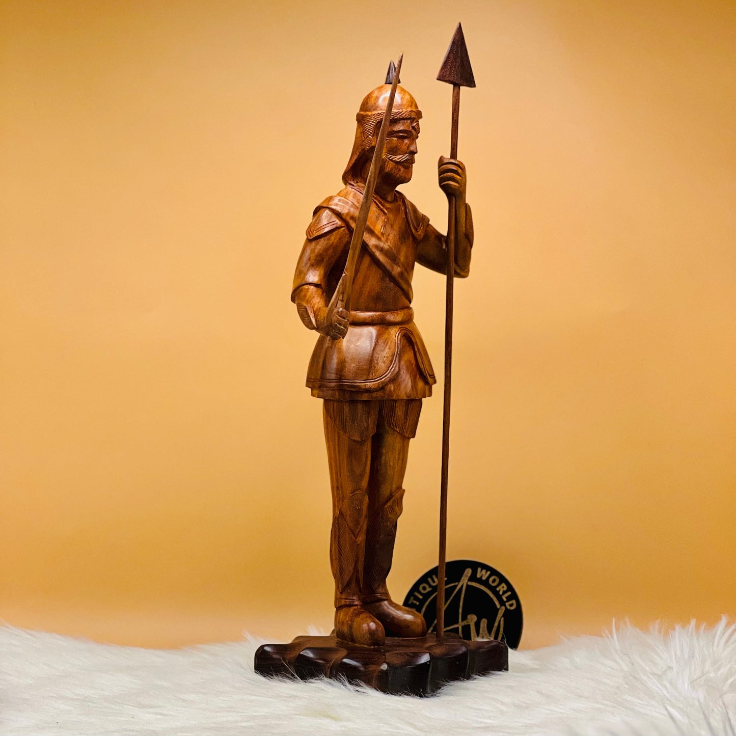 Native Hand Carved Soldier Sculpture