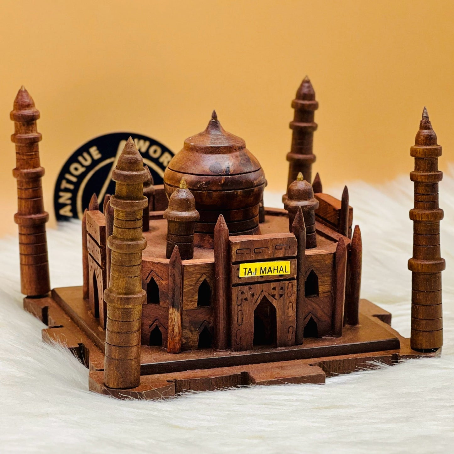 Handmade Carved Wooden Taj Mahal