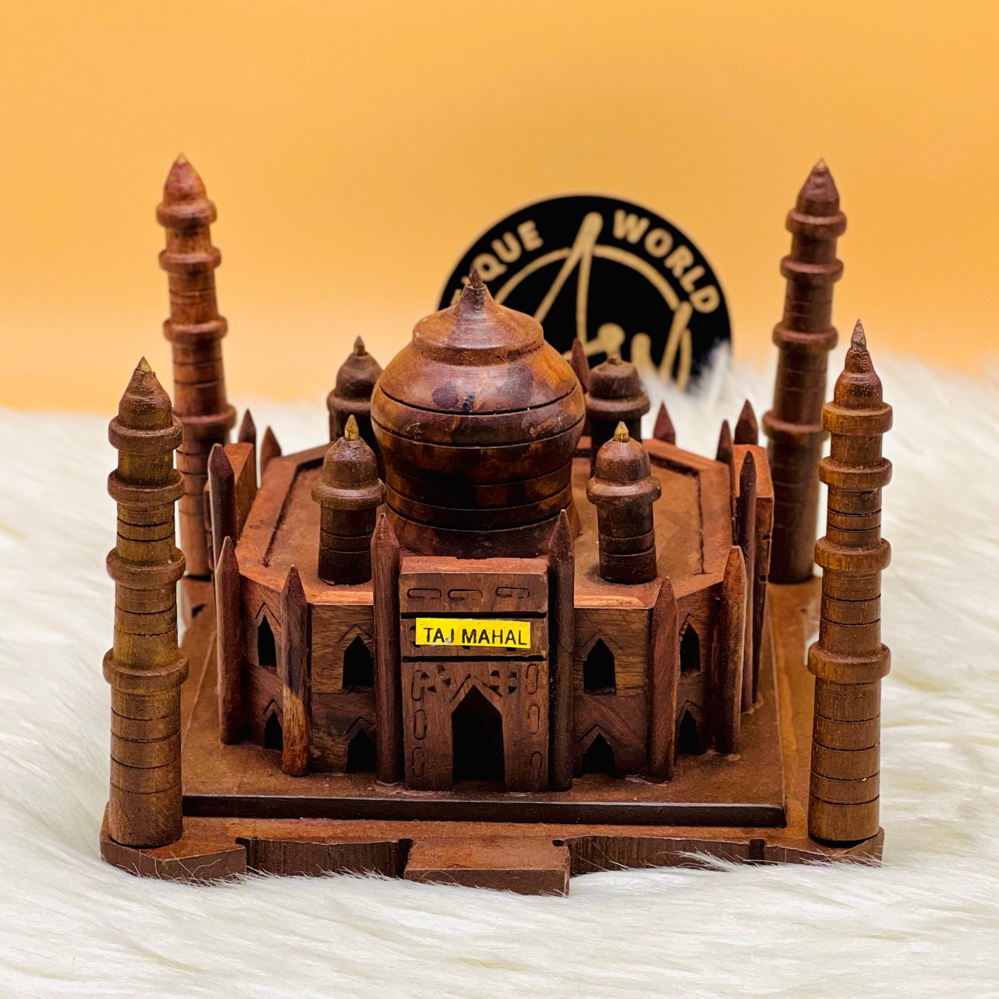 Handmade Carved Wooden Taj Mahal