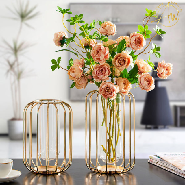 Modern Metal Vase Decor ( Set of 2 )