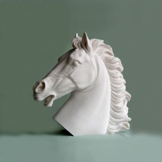 White Horse Head Sculpture