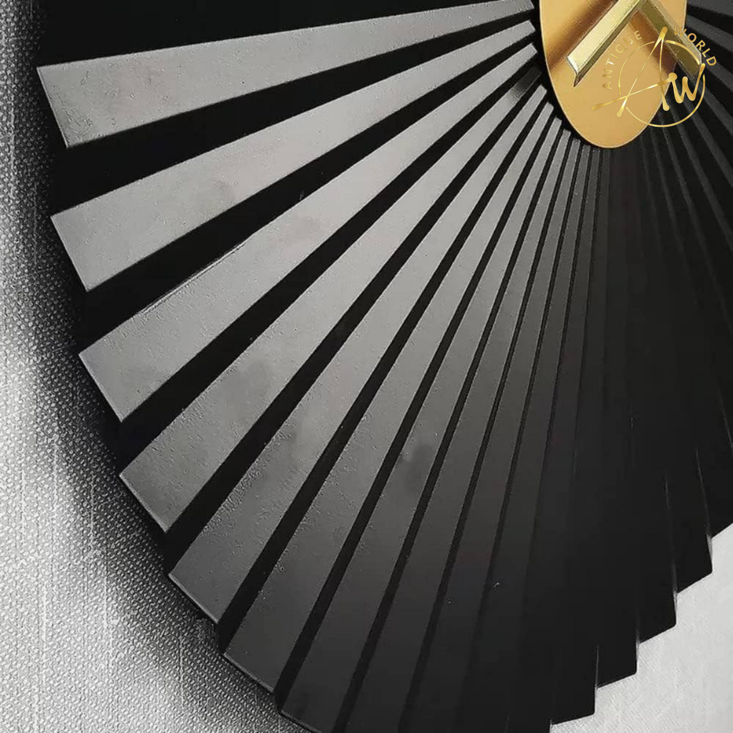 Black and Golden Metal Wall Clock