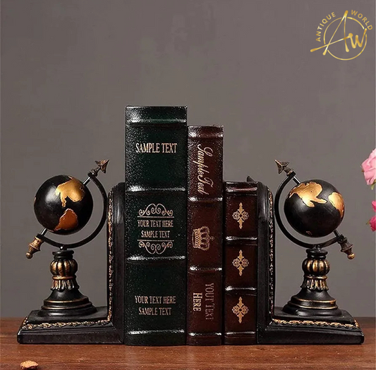 Vintage Globe Design Resin Bookend