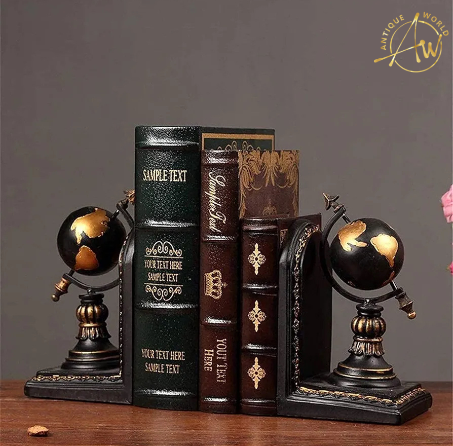 Vintage Globe Design Resin Bookend