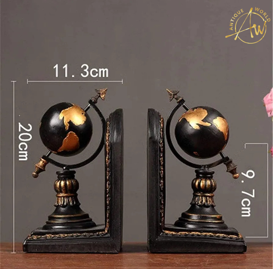 Vintage Globe Design Resin Bookend