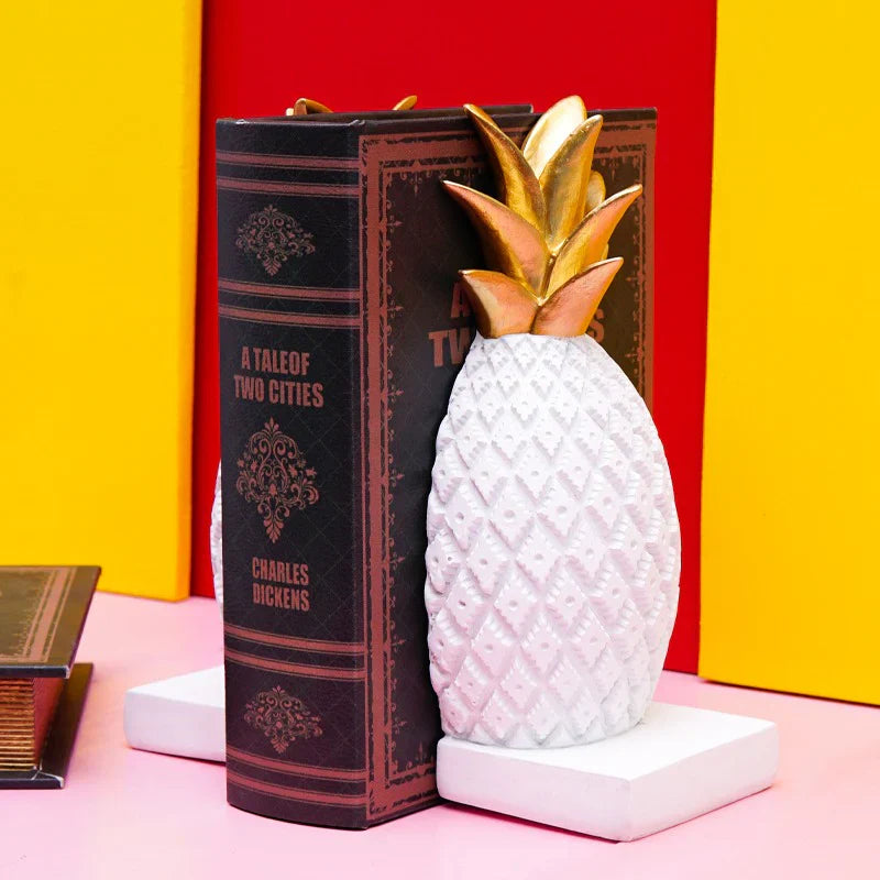 White Pineapple Shape Bookend