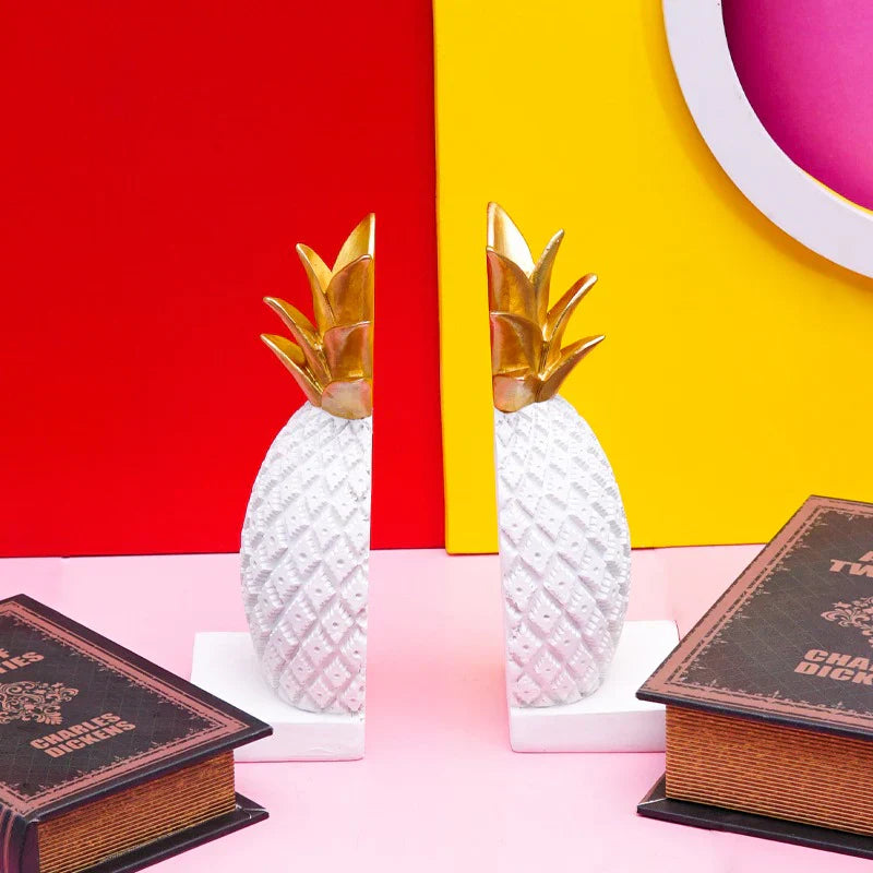 White Pineapple Shape Bookend