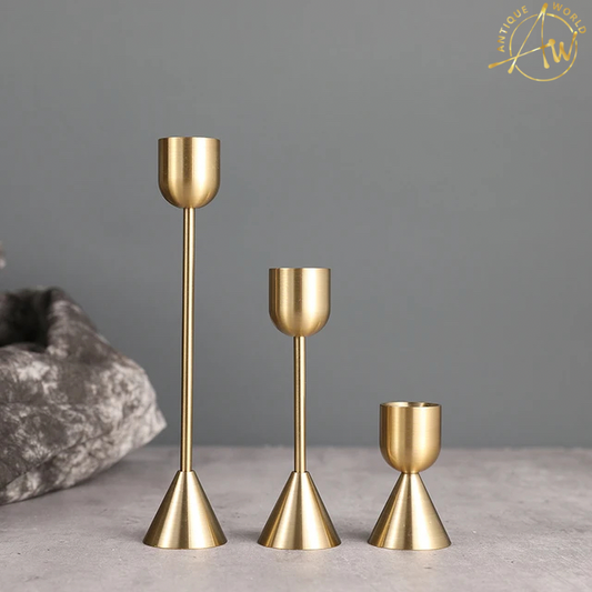 European Gold Candle holder(Set Of 3)