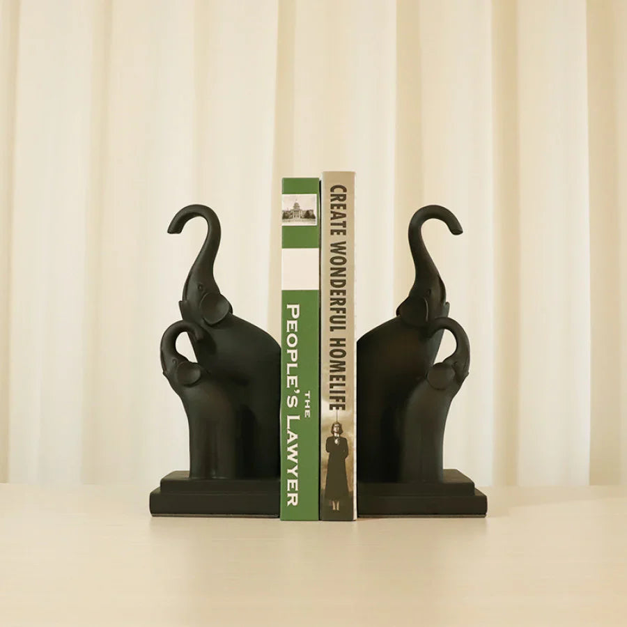 Black Elephant Bookend