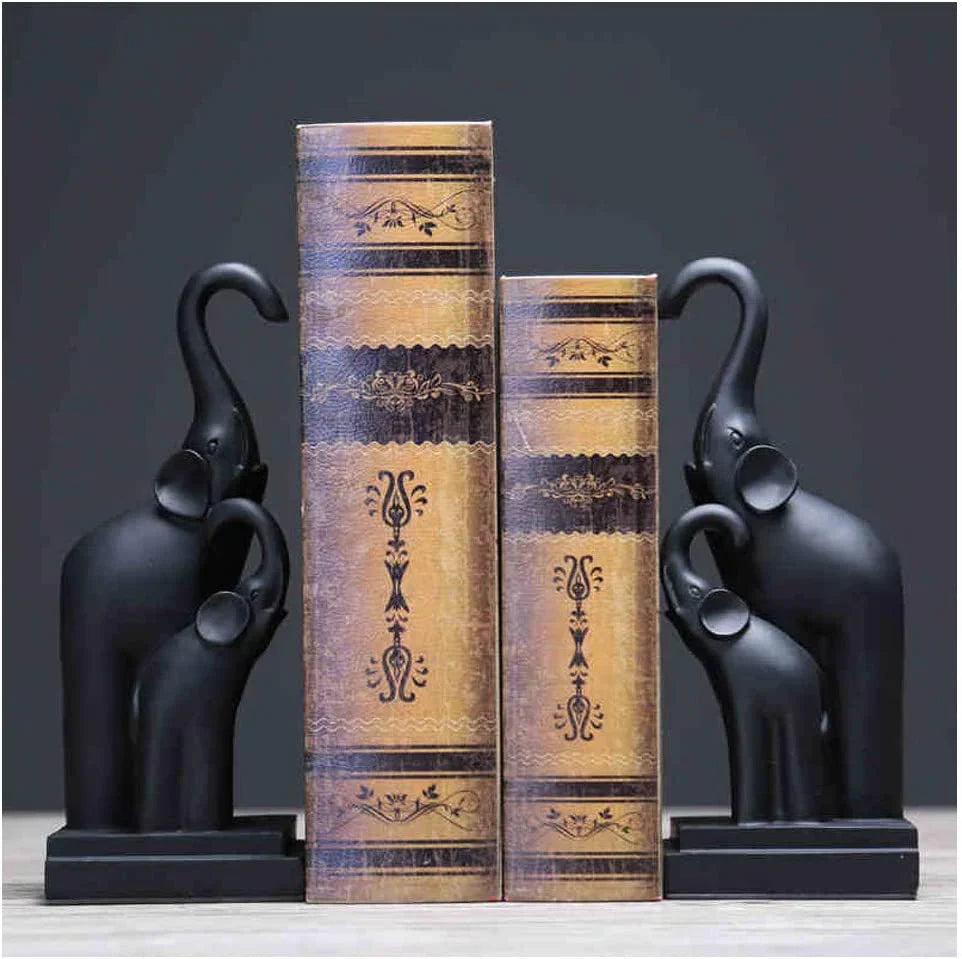 Black Elephant Bookend