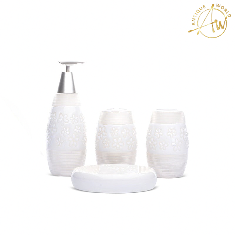 Floral Design Bathroom Set