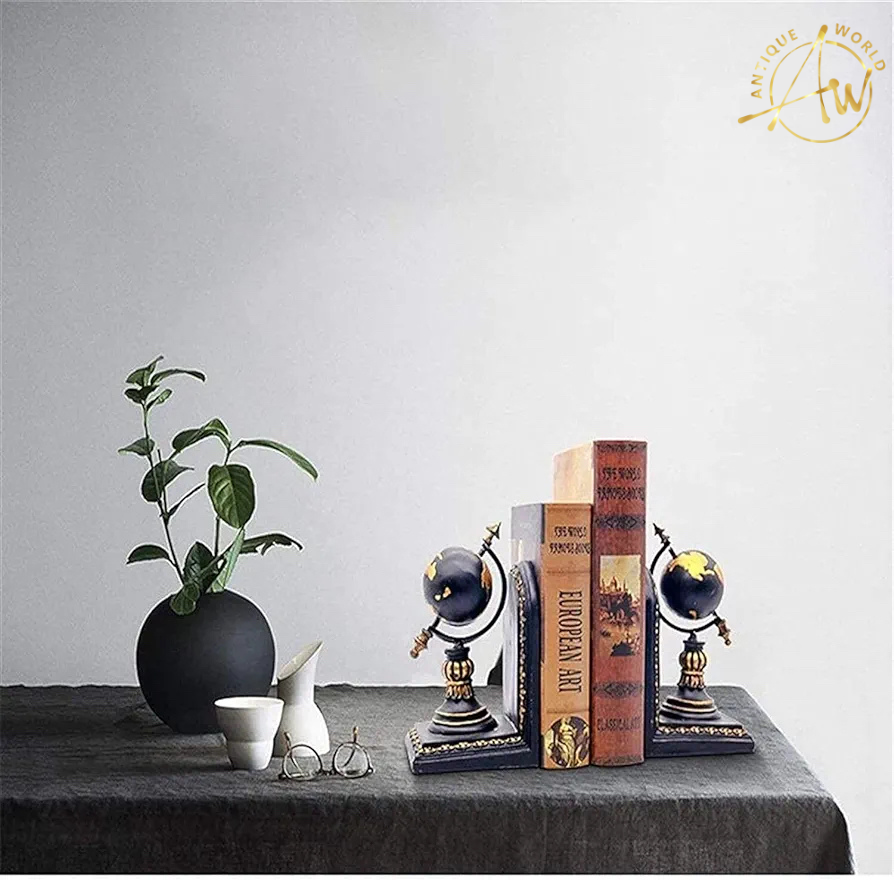 Vintage Globe Design Resin Bookend