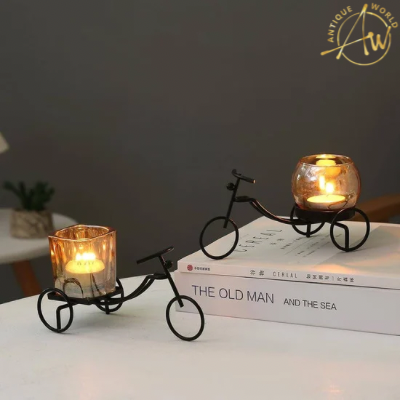 Metal Bicycle Candle Holder