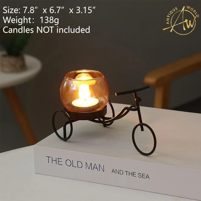 Metal Bicycle Candle Holder